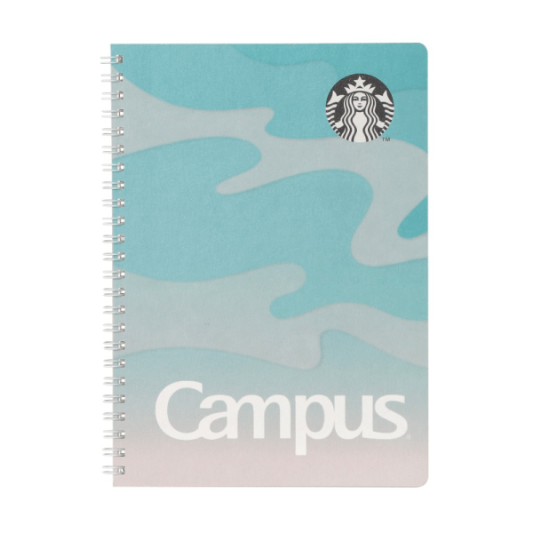 STARBUCKS Turquoise Canvas Ring Notebook