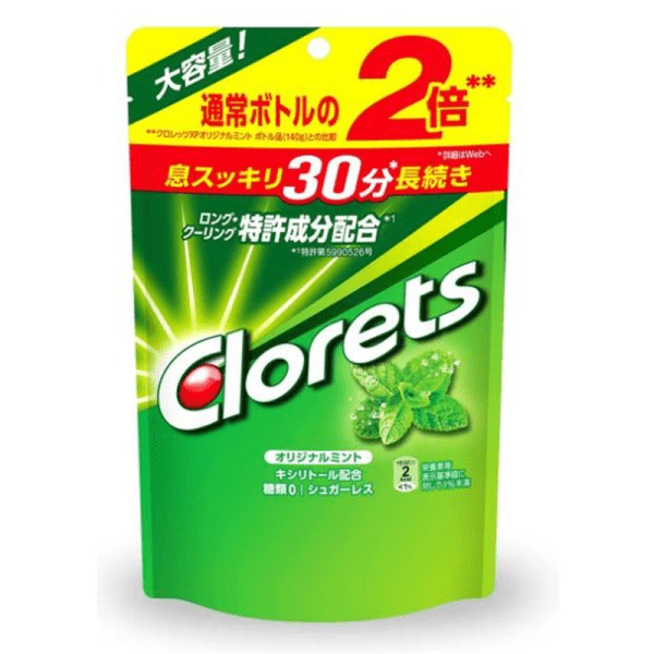 Chlorets Original Mint Stand Pouch Gum Large Capacity 280g