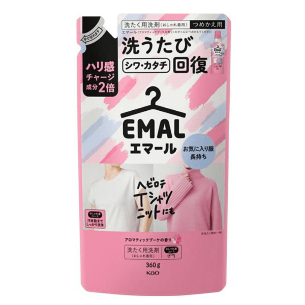 KAO EMAL Aromatic Laundry Detergent Refill Pack 360g, Two Options Available