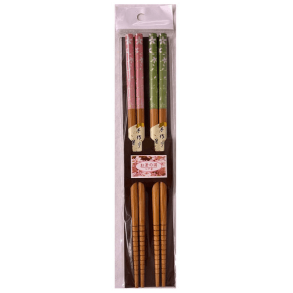 Watts Cherry Blossom Snowflake Natural Bamboo Chopsticks (2 pairs)