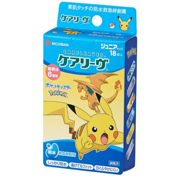 NICHIBAN Pokémon Waterproof Band-Aids 18 Pcs Cool/Cute Designs