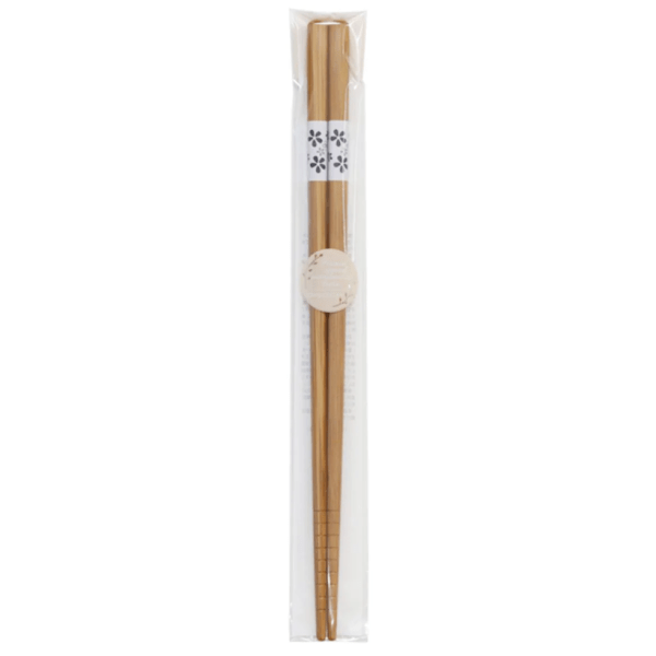 Watts White Floral Natural Bamboo Chopsticks (1 pair)
