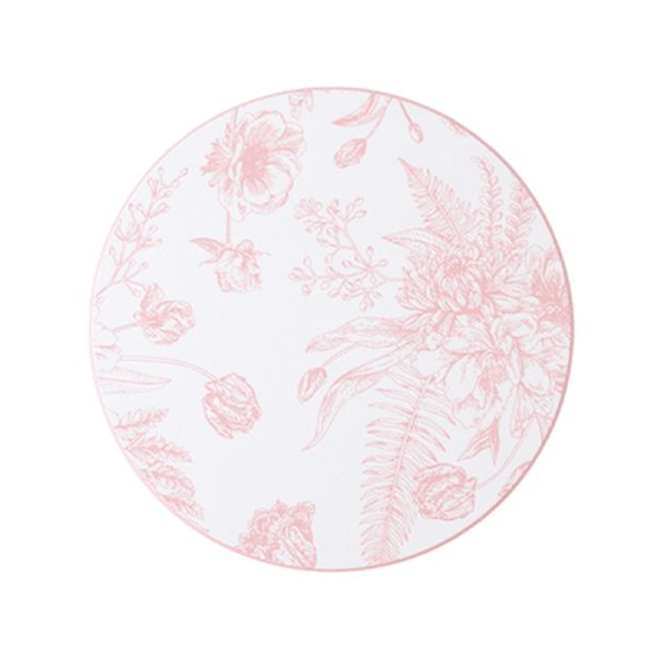 Watts ceramic coaster, pastel round, pink.