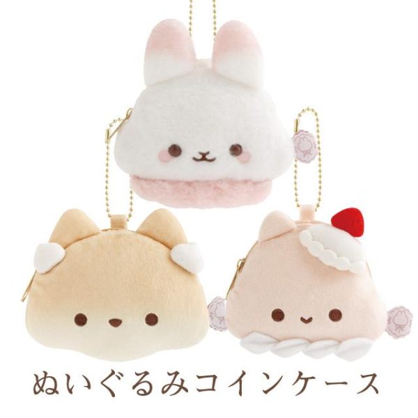 SAN-X Sumikko Gurashi Marshmallow Bunny Series Plush Coin Purse Charm – Multiple Styles Available
