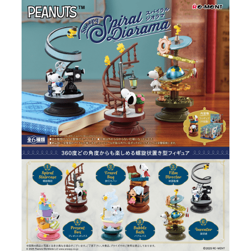 RE-MENT Snoopy Rotating Stairs Series Microscale Scenes Tide Play Blind Boxes All 6 Styles Random