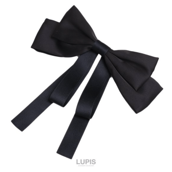LUPIS Large Bow Hair Clip v2672 Ivory White/Black