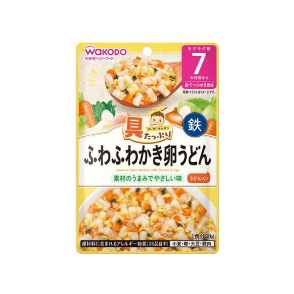 WAKODO Baby Food Supplement: Egg Drop Udon Noodles (7 Months and Up) 80g