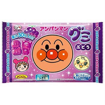 FUJIYA Anpanman Fruit Juice Gummy Peach and Grape 19g