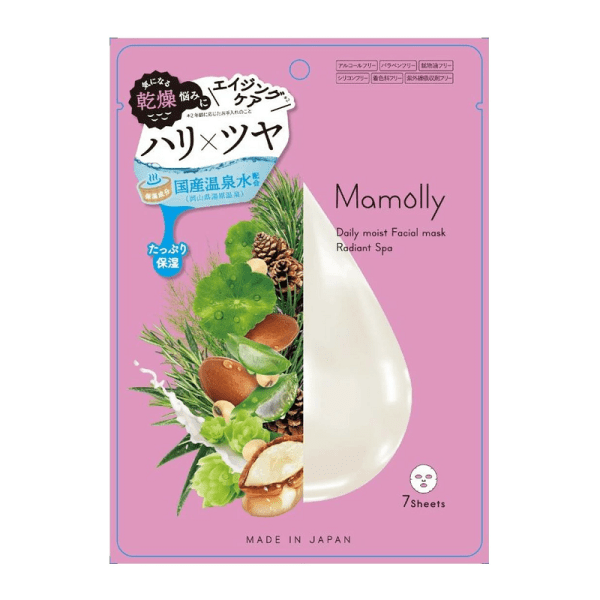 Mamolly Daily Moist Facial Mask Radiant Spa 7pcs 160g