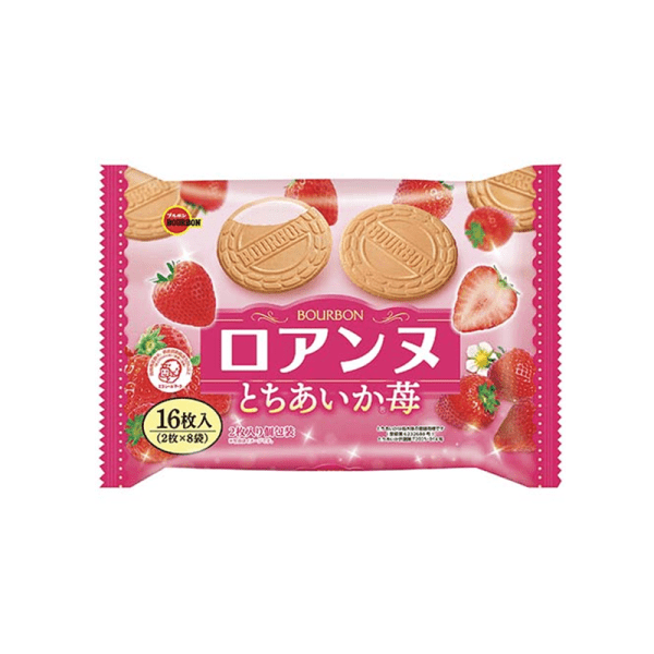 BOURBON Thin Wafer Cookies Tochigi Strawberry Cream Flavor 16 Pieces