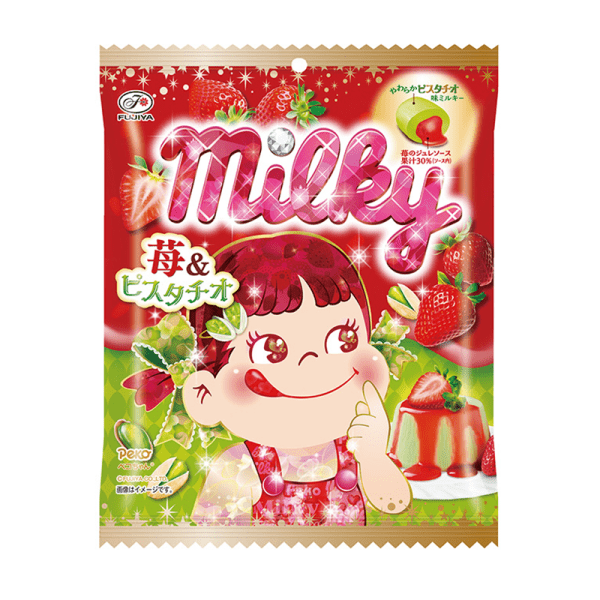 FUJIYA Milky (Strawberry & Pistachio) 62g bag
