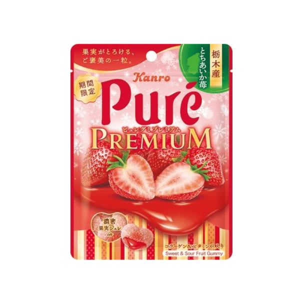 Kanro Pure Gummy Premium Tochigi Tochiaika Strawberry 54g