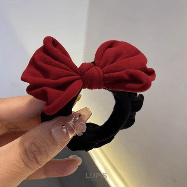 LUPIS Ribbon Knitted Hair Tie with Red Bow v2868