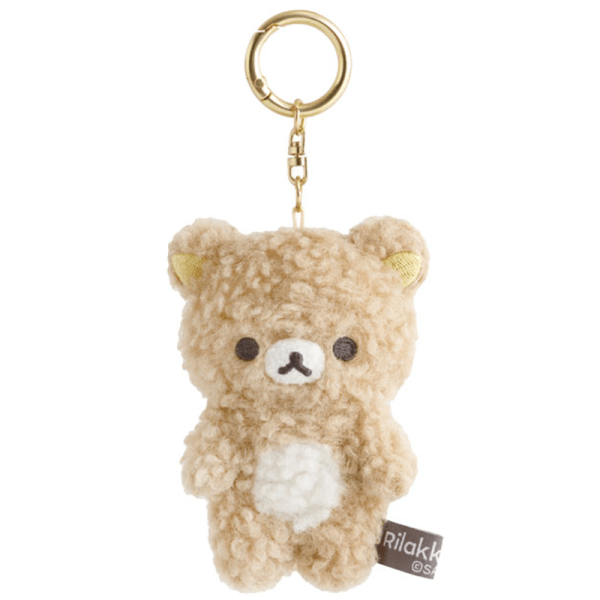 SAN-X Rilakkuma Curly Plush Ring Keychain Rilakkuma / Korilakkuma