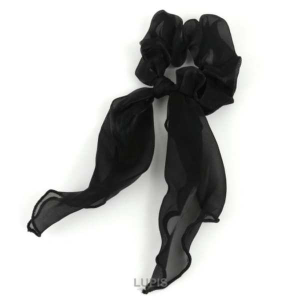 LUPIS Satin Organza Bow Hair Tie, Black, V1099