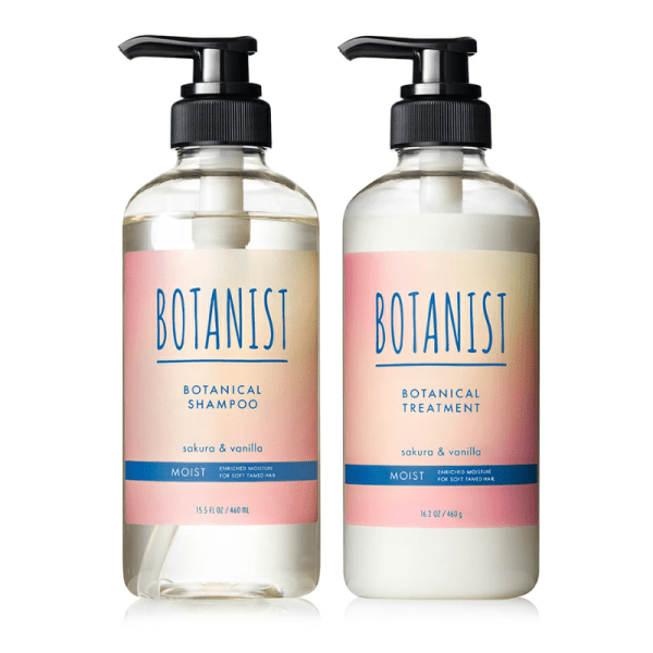 BOTANIST Botanical Hair Care Set, Moist, Sakura & Vanilla Scent [Shampoo] 460mL / [Treatment] 460g