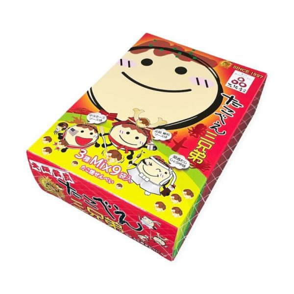 Chojudo Keika Osaka Specialty Takoyaki Rice Crackers  3 Brothers  Assortment 9 Packs