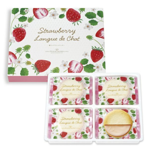 Tokyo Fugetsudo Strawberry  Cat’s Tongue  Cookies 8 Pieces