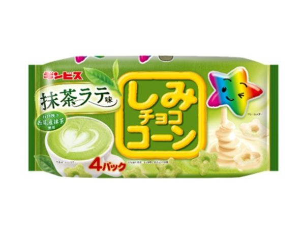 Ginbis Ginza Biscuits Chocolate-Filled Corn Sticks  Matcha Latte Flavor  4 Packs  88g