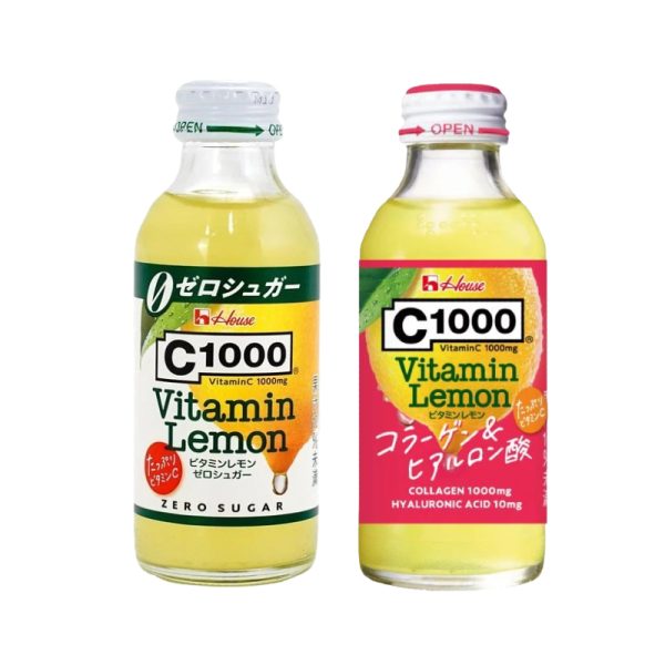 HOUSE C1000 Vitamin Lemon Carbonated Drink, Zero Sugar/Collagen Supplement, 140ml