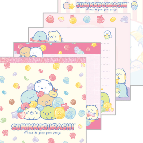 SAN-X Sumikko Gum Party Series Square Notebook, Pink/Blue