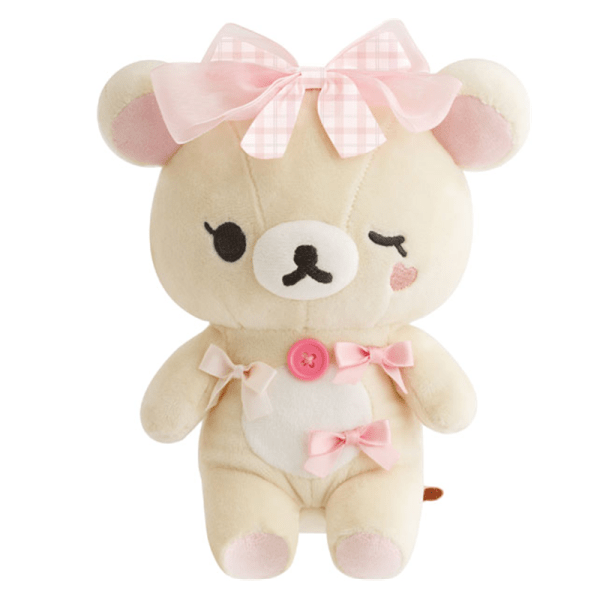 SAN-X Rilakkuma Bow Series Plush Toy – Bear Girl