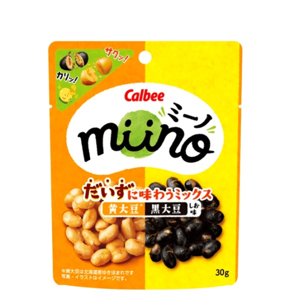 CALBEE miino Salted Mixed Soybean Snacks Yellow Soybeans & Black Soybeans 30g