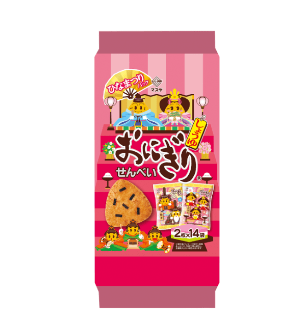 Masuya  Nori Flavored Onigiri Senbei  Hinamatsuri Packaging 14 Packs