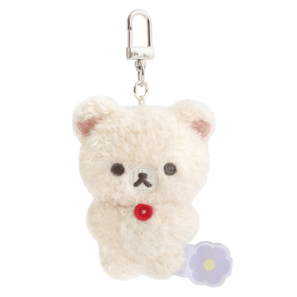 SAN-X Rilakkuma Flower Series Keychain Plush Toy – Bear Girl