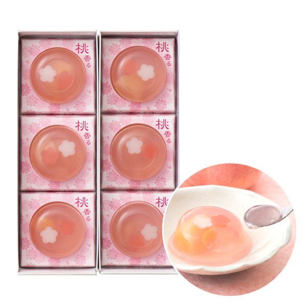 Tsuruya Yoshinobu Sakura Peach-Scented Jelly  6 pcs / 3 pcs / 1 pcs