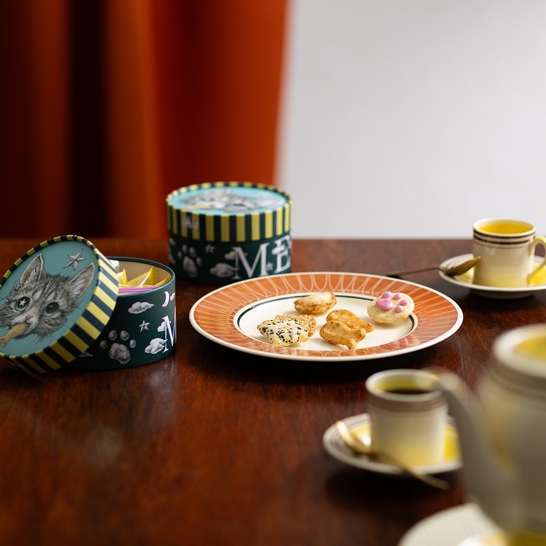 Akasaka Kakiyama Savory Rice Crackers Blue / Pink Cat Gift Box Multiple Options Available - Görsel 3