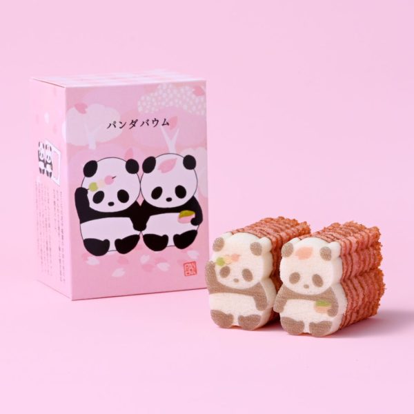BudoonoMori Panda-Shaped Sakura Baumkuchen Cake 1 Piece
