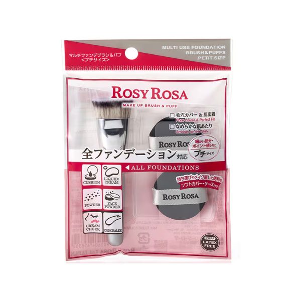 ROSY ROSA Multi-functional Foundation Brush + Puff Mini size