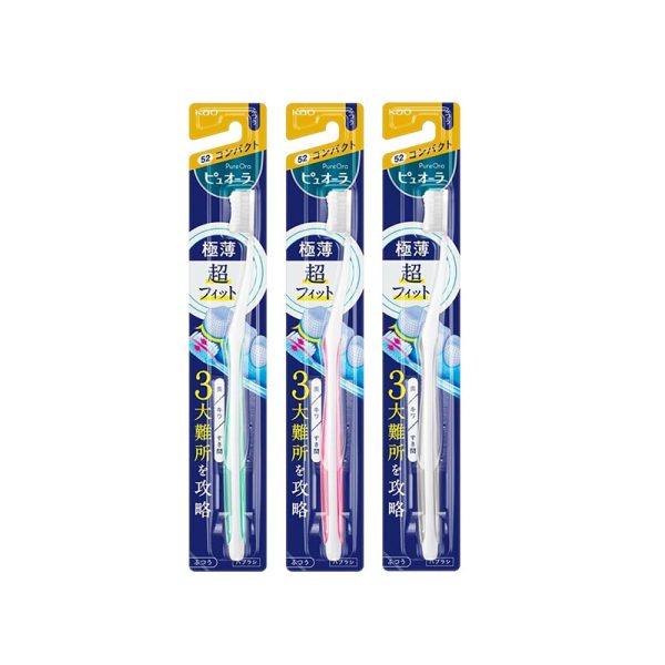 KAO Ultra-Thin Toothbrush Assorted Colors 3-Pack