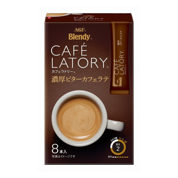 AGF CAFE LATORY Stick-Shaped Strong Bitter Coffee Latte (8 sticks)