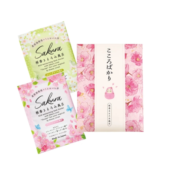 Days in Bloom Beauwell Sakura Daruma Bath Set Bath Powder 2 Packs