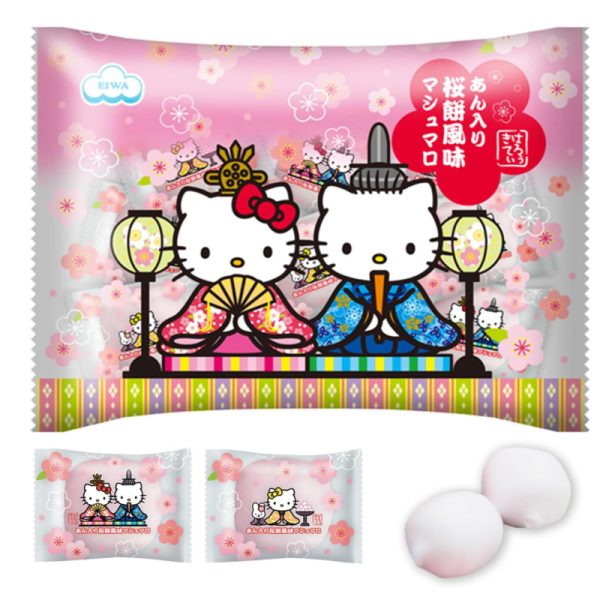 EIWA  Hello Kitty Sakura Mochi  Flavored Marshmallows  115g