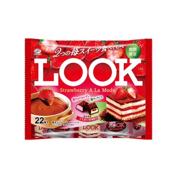 FUJIYA Strawberry Dessert–Flavored Filled Chocolates  Strawberry Chocolate Fondue / Strawberry Tiramisu  Family Pack  22 Pieces