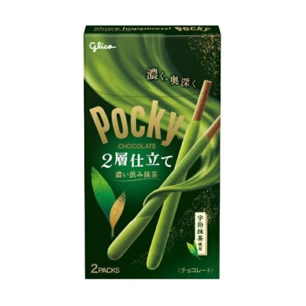 Ezaki Glico Pocky Double Layer Rich Bitter Matcha 2 Packs