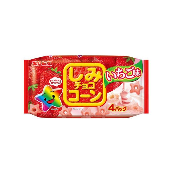 Ginbis Chocolate Corn Series Strawberry Flavor 4 Packs 88g