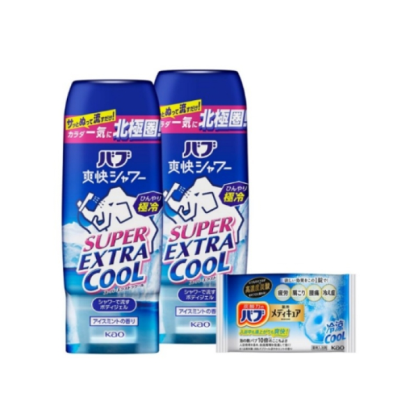 KAO Cooling Body Wash with Borneol Mint 210g x 2 + Bath Salt