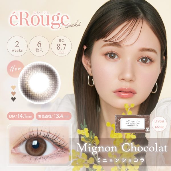 eRouge 2-week Mignon Chocolat DIA|14.1mm 6pcs Colored Contacts