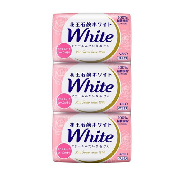 KAO Vegetable Soap Rose Scent 130g x 3