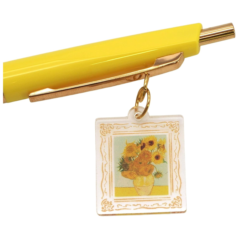 Green Flash Daily Museum Pendant Ballpoint Pen - Starry Night/Sunflower Design - Image 2
