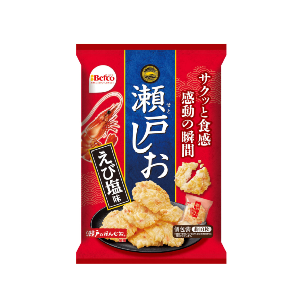 KURIYAMA Seto Shio Shrimp Rice Crackers 16 Pieces