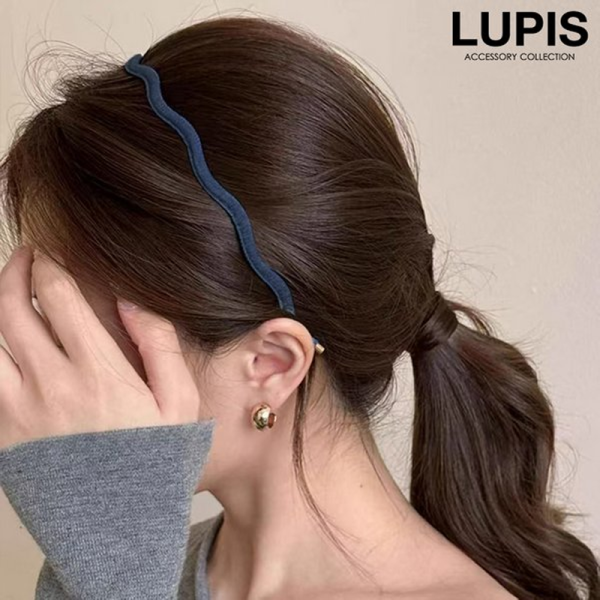 LUPIS wavy line denim headband