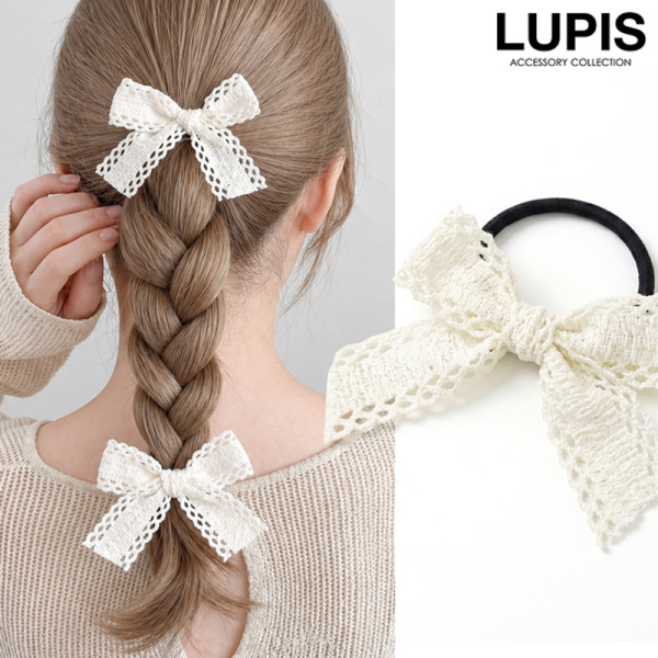 LUPIS Cotton Lace Bow Hair Tie