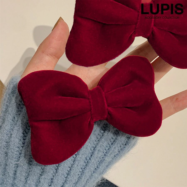 LUPIS Fluffy Velvet Bow Hair Clip