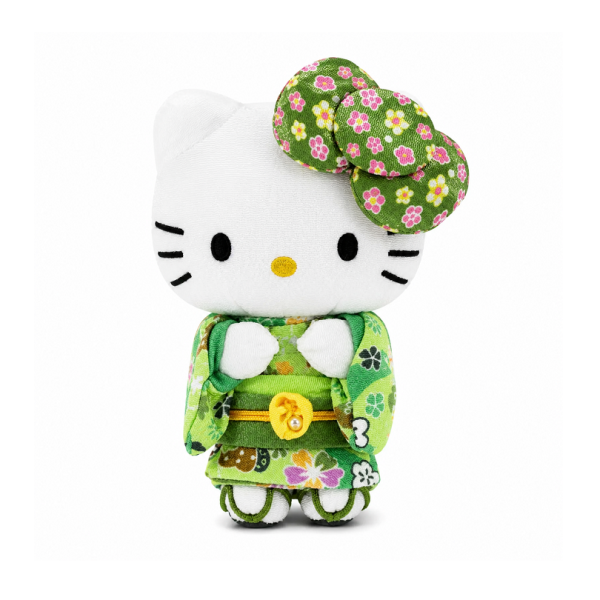 SANRIO Hello Kitty Matcha Green Kimono Print Bow Charm