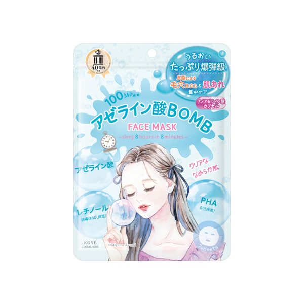 KOSE Clear Turn Azelaic Acid BOMB Mask 7 Sheets